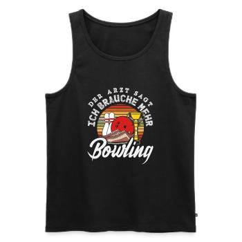 Ich Brauche Mehr Bowling Spieler - Männer Premium Bio Tank Top - Schwarz - Vorne - Michal (187cm)