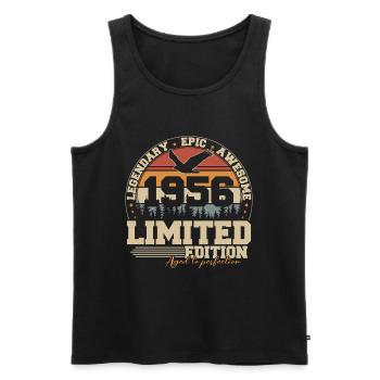 1956 Jahrgang Vintage Geburtstag Geschenk - Männer Premium Bio Tank Top - Schwarz - Vorne - Michal (187cm)