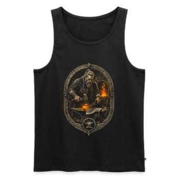 Blacksmith Blacksmith Farrier Viking - Men's Premium Organic Tank Top - black - Front - Michal (187cm)