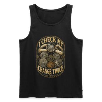 Coin Collector Numismatics Coin Collecting - Men's Premium Organic Tank Top - black - Front - Michal (187cm)
