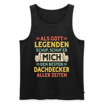 Dachdecker - Männer Premium Bio Tank Top - Schwarz - Vorne - Michal (187cm)