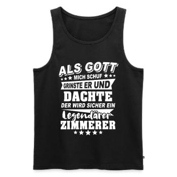 Zimmerer - Männer Premium Bio Tank Top - Schwarz - Vorne - Michal (187cm)