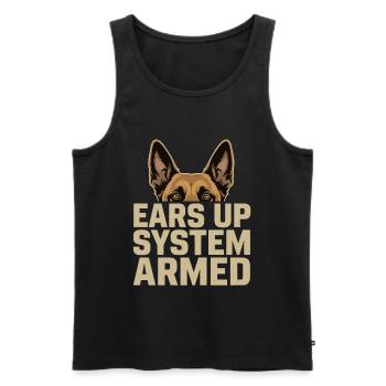 Système Ears Up Belgique armé Malinois - Débardeur bio Premium Homme - noir - Devant - Michal (187cm)