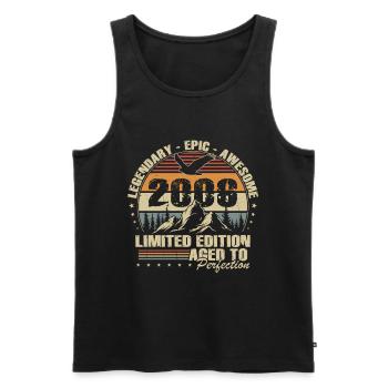 20th Birthday Gift 2006 Vintage Retro - Men's Premium Organic Tank Top - black - Front - Michal (187cm)