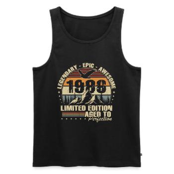 40th Birthday Gift 1986 Vintage Retro - Men's Premium Organic Tank Top - black - Front - Michal (187cm)