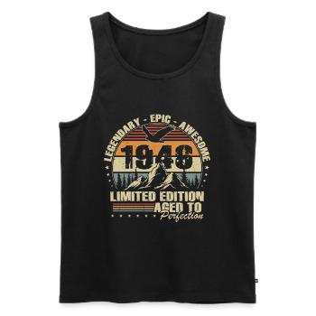 80th Birthday Gift 1946 Vintage Retro - Men's Premium Organic Tank Top - black - Front - Michal (187cm)