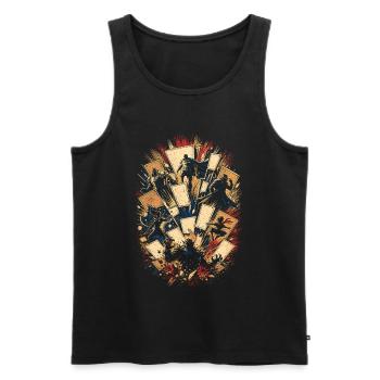 Collectionneur de bandes dessinées - Débardeur bio Premium Homme - noir - Devant - Michal (187cm)