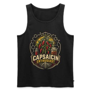 Cultivateur de piments Passionné de capsaïcine - Débardeur bio Premium Homme - noir - Devant - Michal (187cm)