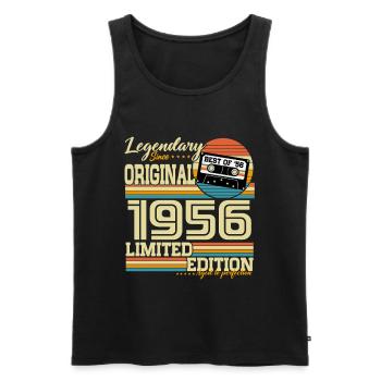 Vintage 1956 Vintage Retro Birthday Gift - Men's Premium Organic Tank Top - black - Front - Michal (187cm)