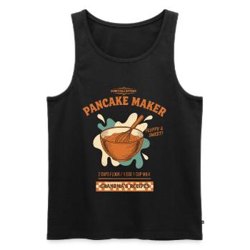 Petite Grand-mère Douce et Douce Machine à Pancakes pour le petit-déjeuner - Débardeur bio Premium Homme - noir - Devant - Michal (187cm)