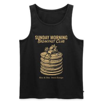 Petit-déjeuner Club du dimanche matin drôle - Débardeur bio Premium Homme - noir - Devant - Michal (187cm)