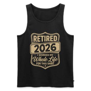 Retraité en 2026, j’ai travaillé toute ma vie pour cette chemise - Débardeur bio Premium Homme - noir - Devant - Michal (187cm)