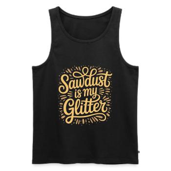 Le menuisier Sawdust est mon artisan en menuiserie - Débardeur bio Premium Homme - noir - Devant - Michal (187cm)