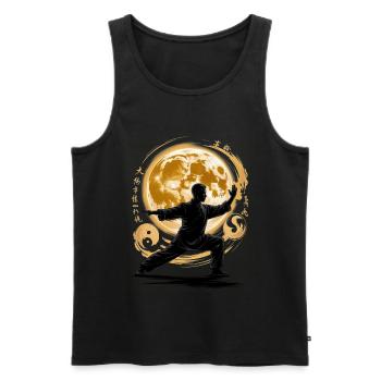 Tai Chi Zen Meditation – Chi Qigong Training - Men's Premium Organic Tank Top - black - Front - Michal (187cm)