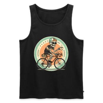 Caffeine Cruise Radfahrer Kaffee - Männer Premium Bio Tank Top - Schwarz - Vorne - Michal (187cm)