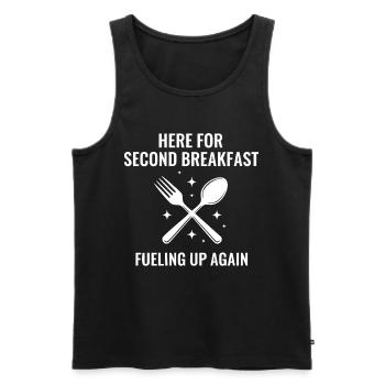 Breakfast Here For Second Breakfast Funny Brunch - Men's Premium Organic Tank Top - black - Front - Michal (187cm)