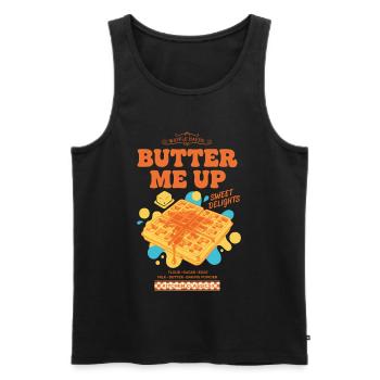 Breakfast Butter Me Up Funny Brunch Coffee Bacon - Men's Premium Organic Tank Top - black - Front - Michal (187cm)
