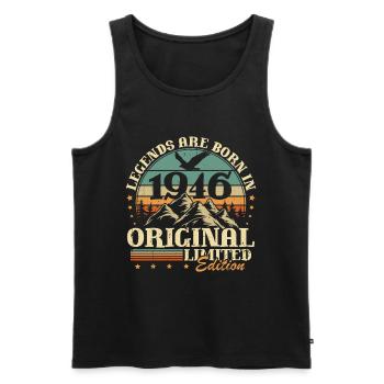 Legends 1946 Vintage 80th Birthday Gift - Men's Premium Organic Tank Top - black - Front - Michal (187cm)