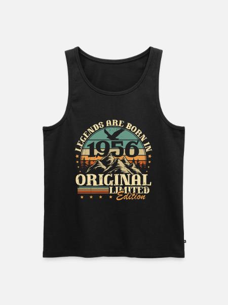Legends Regalo per il 70° compleanno vintage 1956 - Canottiera ecologica premium da uomo - nero