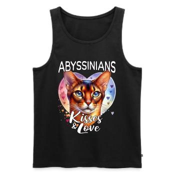 Amour des chats abyssiniens - Débardeur bio Premium Homme - noir - Devant - Michal (187cm)