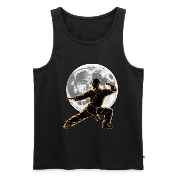 Tai Chi Zen Meditation – Chi Qigong Training - Men's Premium Organic Tank Top - black - Front - Michal (187cm)
