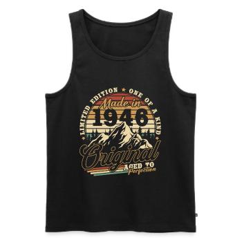 1946 Vintage Vintage Birthday Gift Retro - Men's Premium Organic Tank Top - black - Front - Michal (187cm)