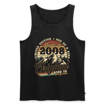 2008 Vintage Vintage Birthday Gift Retro - Men's Premium Organic Tank Top - black - Front - Michal (187cm)