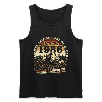 Cadeau d’anniversaire vintage vintage rétro 1986 - Débardeur bio Premium Homme - noir - Devant - Michal (187cm)