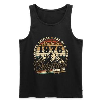 Cadeau d’anniversaire vintage vintage rétro 1976 - Débardeur bio Premium Homme - noir - Devant - Michal (187cm)