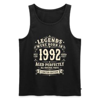 Cadeau pour le 34e anniversaire 1992 Homme Vintage Rétro - Débardeur bio Premium Homme - noir - Devant - Michal (187cm)