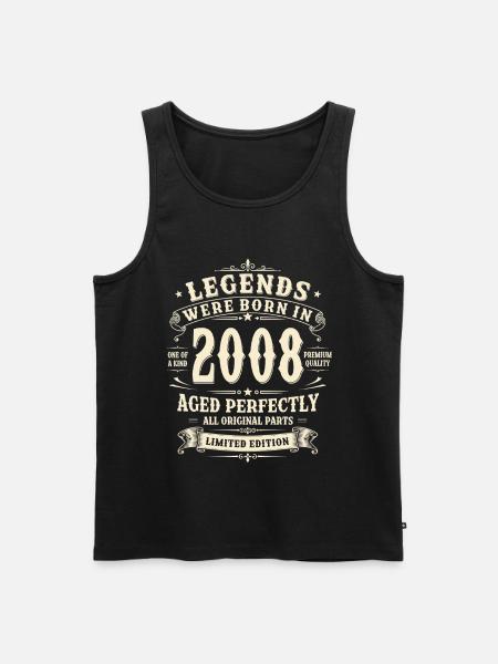 18. Geburtstag Geschenk 2008 Mann Vintage Retro - Männer Premium Bio Tank Top - Schwarz