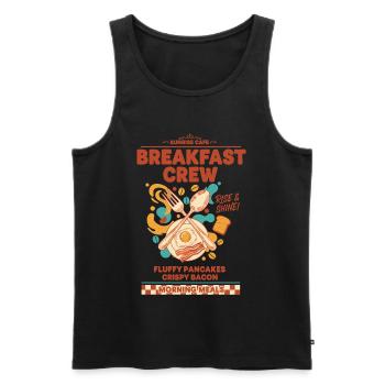 Équipe du petit-déjeuner, brunch drôle, café, pancakes, nourriture - Débardeur bio Premium Homme - noir - Devant - Michal (187cm)