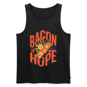 Breakfast Bacon Of Hope Funny Brunch Coffee Food - Men's Premium Organic Tank Top - black - Front - Michal (187cm)