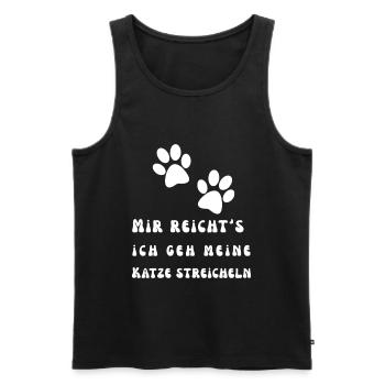 Mir reicht's ich geh meine Katze streicheln - Männer Premium Bio Tank Top - Schwarz - Vorne - Michal (187cm)