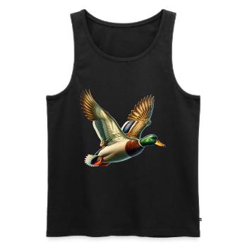 Canard colvert stockente - Débardeur bio Premium Homme - noir - Devant - Michal (187cm)