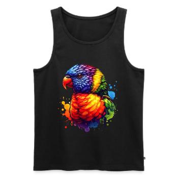 Forest lorikeet motif - Men's Premium Organic Tank Top - black - Front - Michal (187cm)