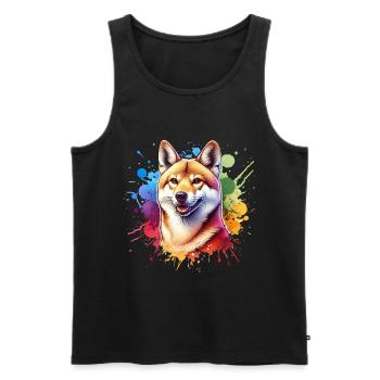 Australian Wild Dog Dingo - Men's Premium Organic Tank Top - black - Front - Michal (187cm)