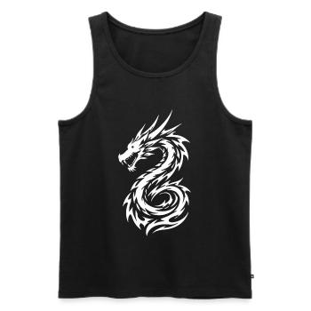 Drache Tribal Tattoo Style Style - Männer Premium Bio Tank Top - Schwarz - Vorne - Michal (187cm)