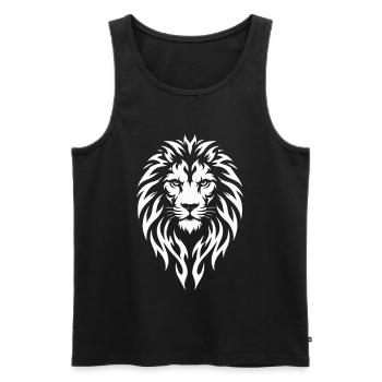 Löwe Tribal Tattoo Style - Männer Premium Bio Tank Top - Schwarz - Vorne - Michal (187cm)
