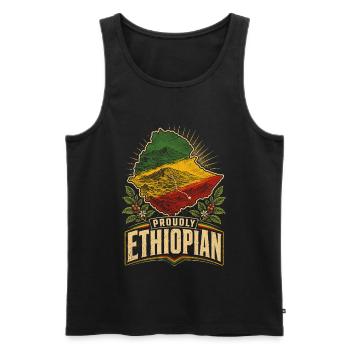 Éthiopie Éthiopien Fièrement Éthiopien - Débardeur bio Premium Homme - noir - Devant - Michal (187cm)