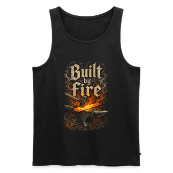 Blacksmith Blacksmith Farrier Built By Fire - Men's Premium Organic Tank Top - black - Front - Michal (187cm)