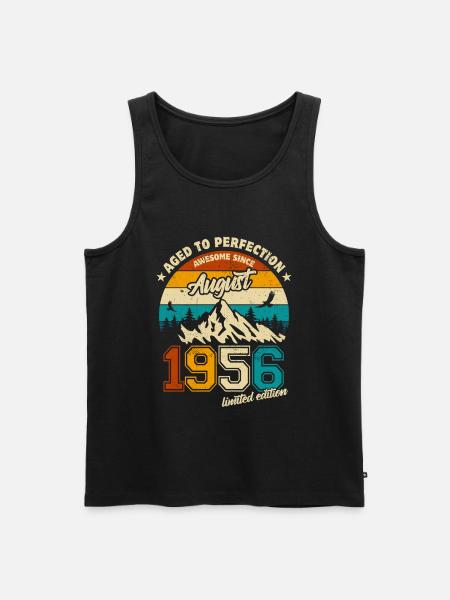 August 1956 | Aged to perfection | Birthday - Men's Premium Organic Tank Top - black