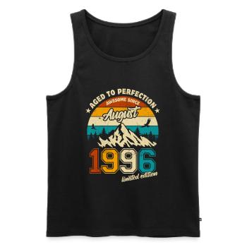 August 1996 | Aged to perfection | Birthday - Men's Premium Organic Tank Top - black - Front - Michal (187cm)