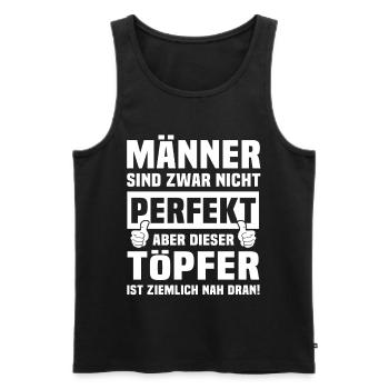 Töpfer - Männer Premium Bio Tank Top - Schwarz - Vorne - Michal (187cm)