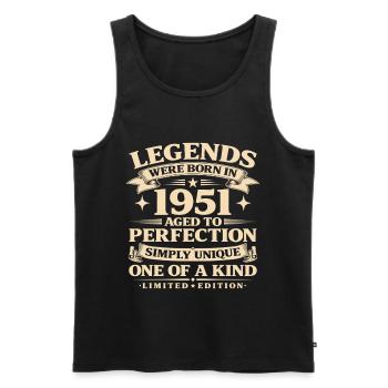 Born in 1951 Simply unique - Men's Premium Organic Tank Top - black - Front - Michal (187cm)