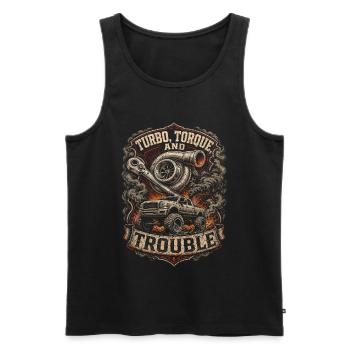 Rolling Coal Turbo Torque And Trouble - Men's Premium Organic Tank Top - black - Front - Michal (187cm)