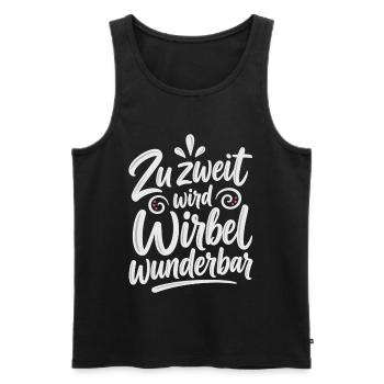 Zu zweit wird Wirbel wunderbar – Paarliebe - Männer Premium Bio Tank Top - Schwarz - Vorne - Michal (187cm)