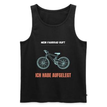 Mein Fahrrad ruft aufgelegt - Männer Premium Bio Tank Top - Schwarz - Vorne - Michal (187cm)