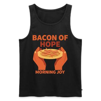 Café du matin, Bacon de l’espoir, Breakfast Joy Brunch du matin - Débardeur bio Premium Homme - noir - Devant - Michal (187cm)