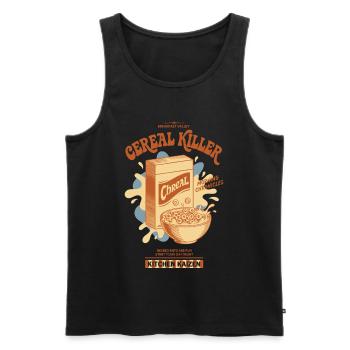 Breakfast Funny Brunch Coffee Food Bacon Pancake - Men's Premium Organic Tank Top - black - Front - Michal (187cm)